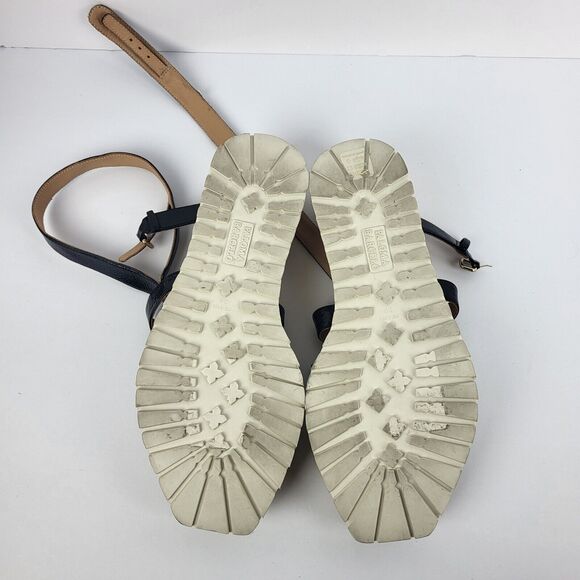 PALOMA BARCELO Black leather platform sandal woven raffia Size 39 - Picture 12 of 15